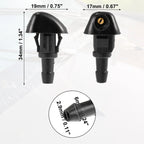 4pcs Windshield Wiper Washer Nozzle Spray Jet for Honda Civic (2006–2011) No.76810SWAE01