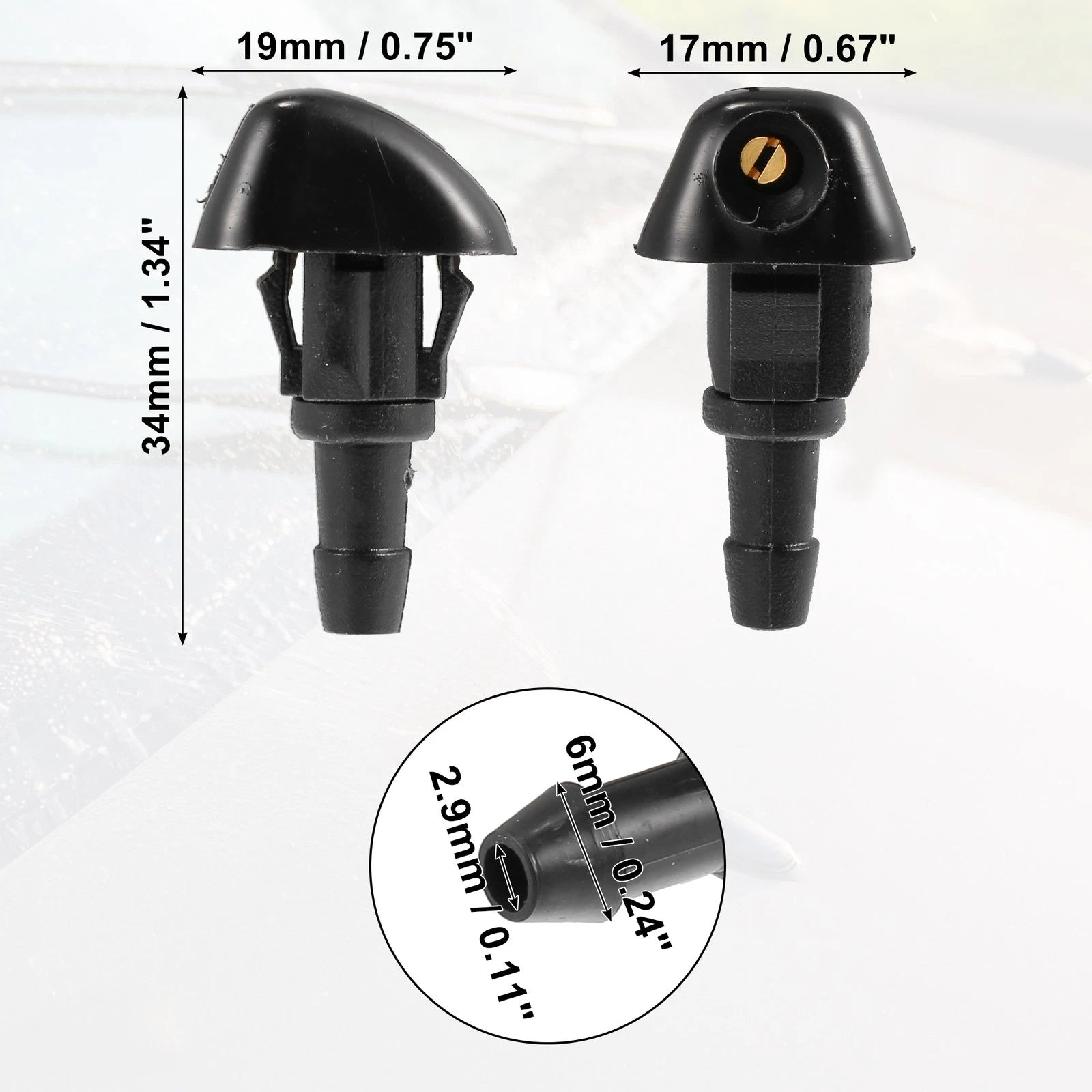 4pcs Windshield Wiper Washer Nozzle Spray Jet for Honda Civic (2006–2011) No.76810SWAE01