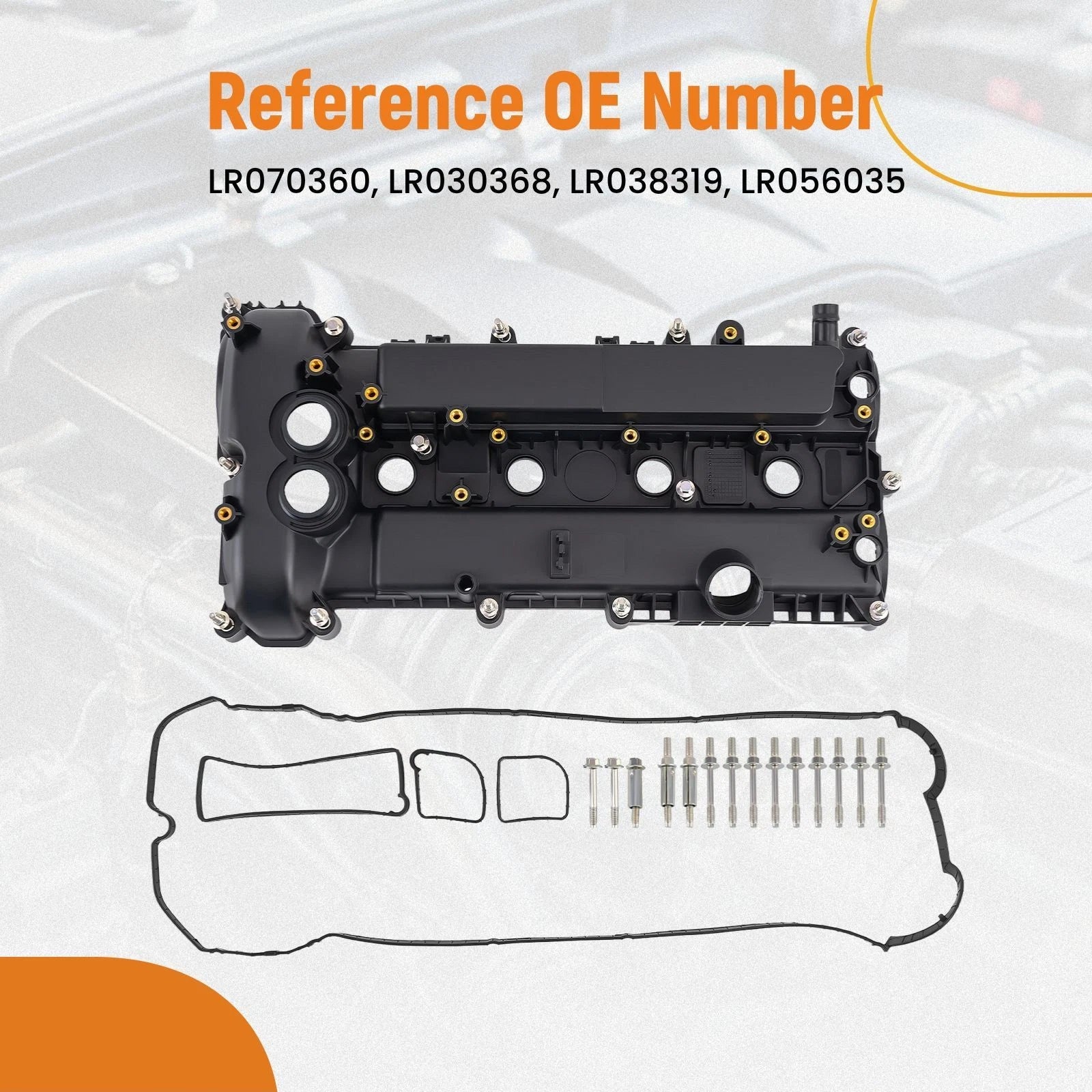 Engine Valve Cover Kit with Gasket & Bolts for Land Rover LR2 (2013–2015)