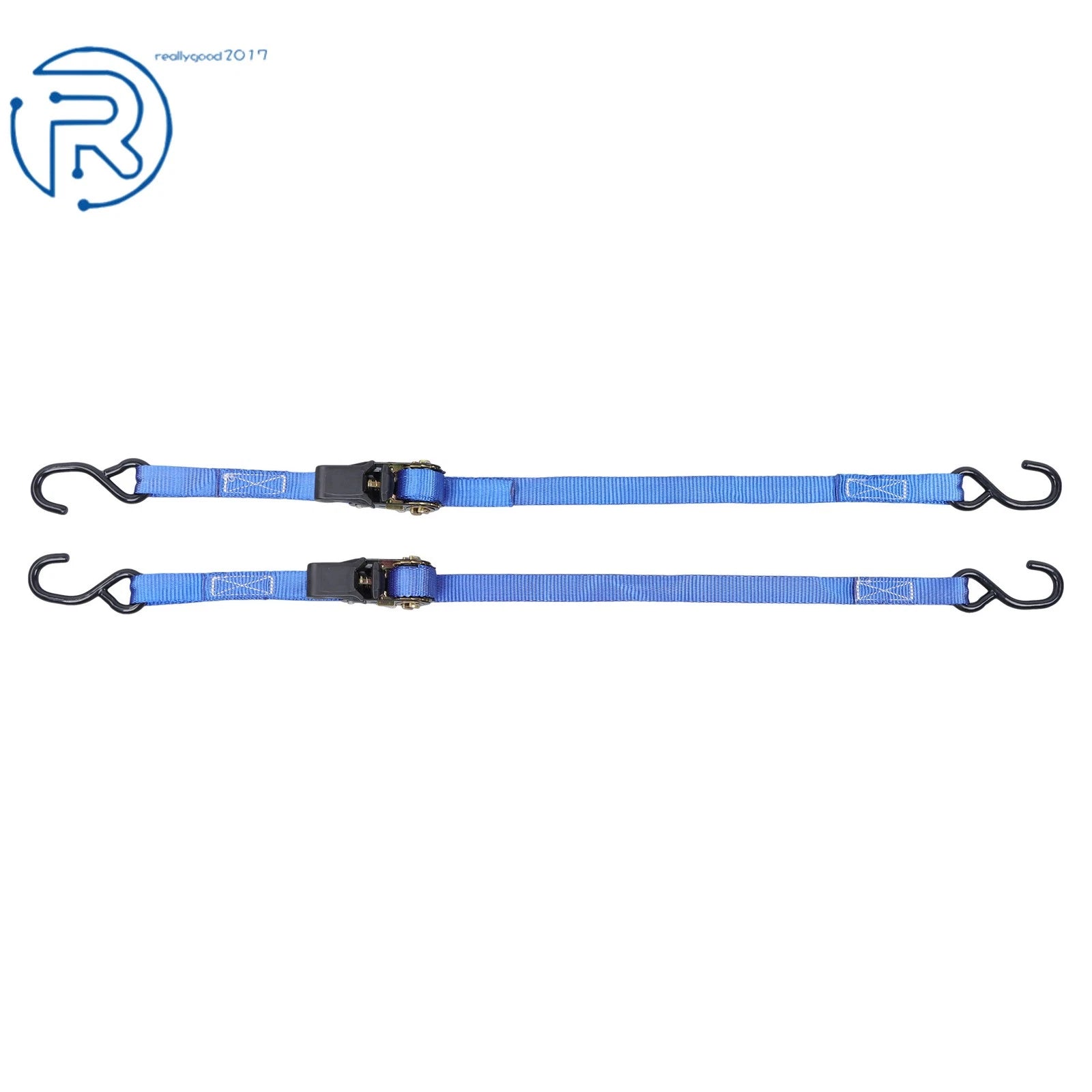 Set of 2 Heavy Duty 1" x 4' Ratchet Straps for Secure Tie Downs