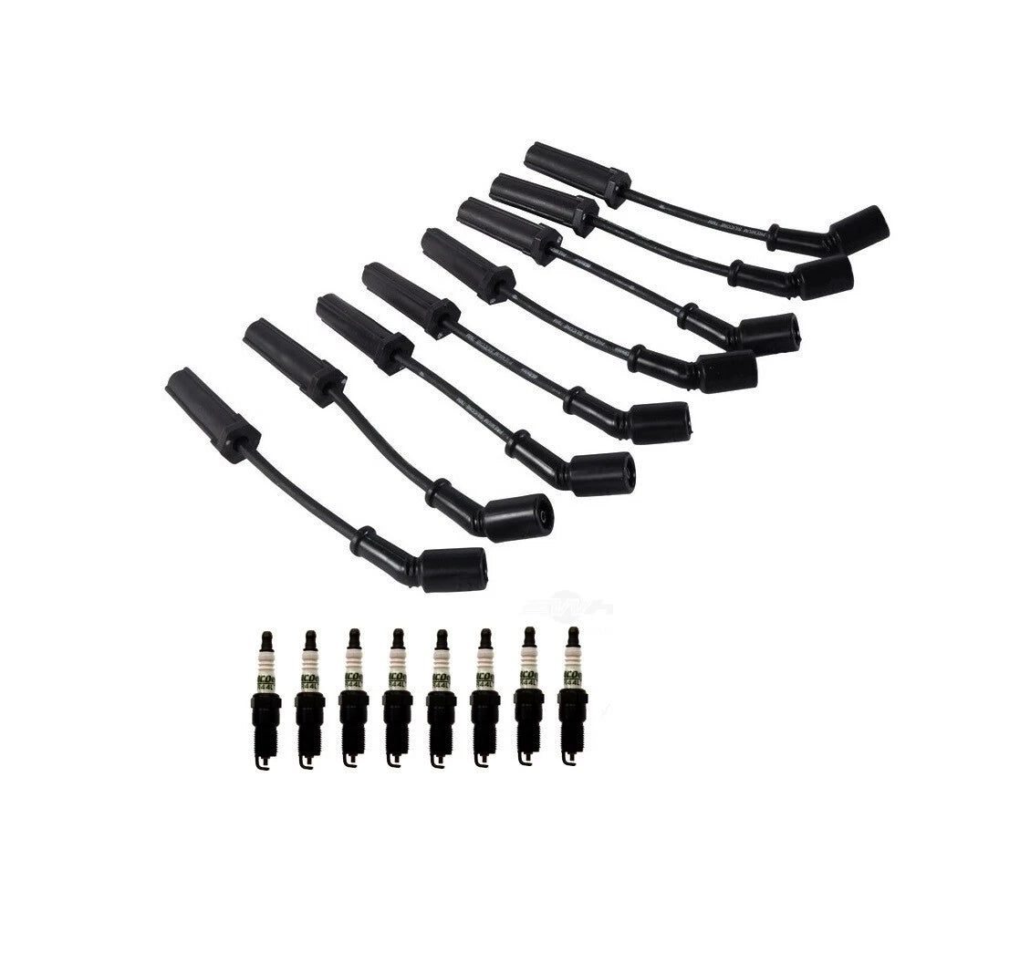 Set of 8 ACDelco .040" Spark Plugs & Ignition Wire Set for Chevy GMC V8