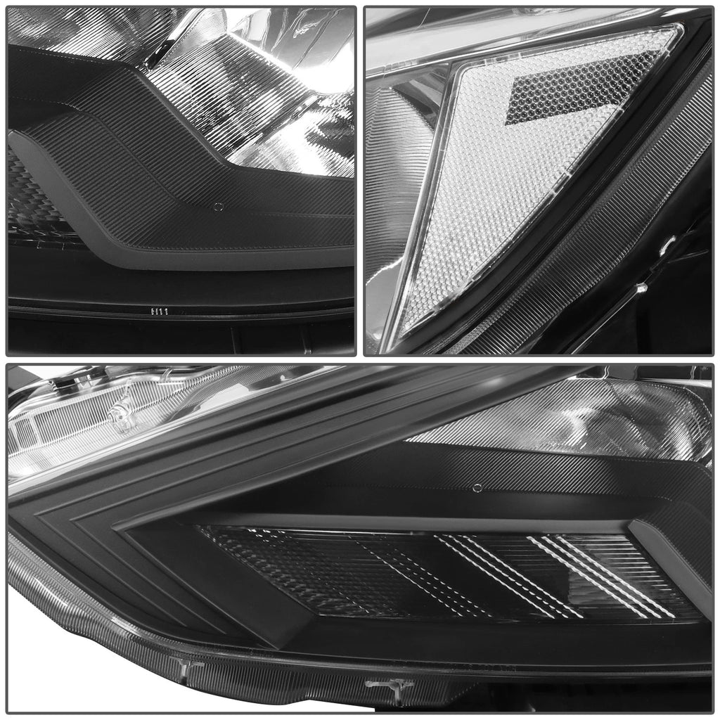 Headlights for Nissan Sentra (2016–2018) - Black Housing, Clear Lens