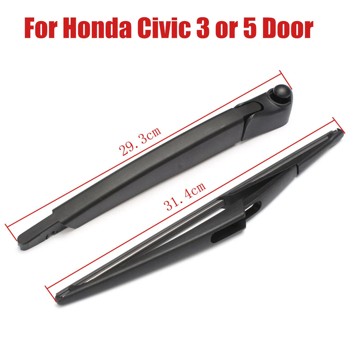 Set of 2 Rear Windscreen Wiper Arm & Blade for Honda Civic 3 Door (2001–2006)