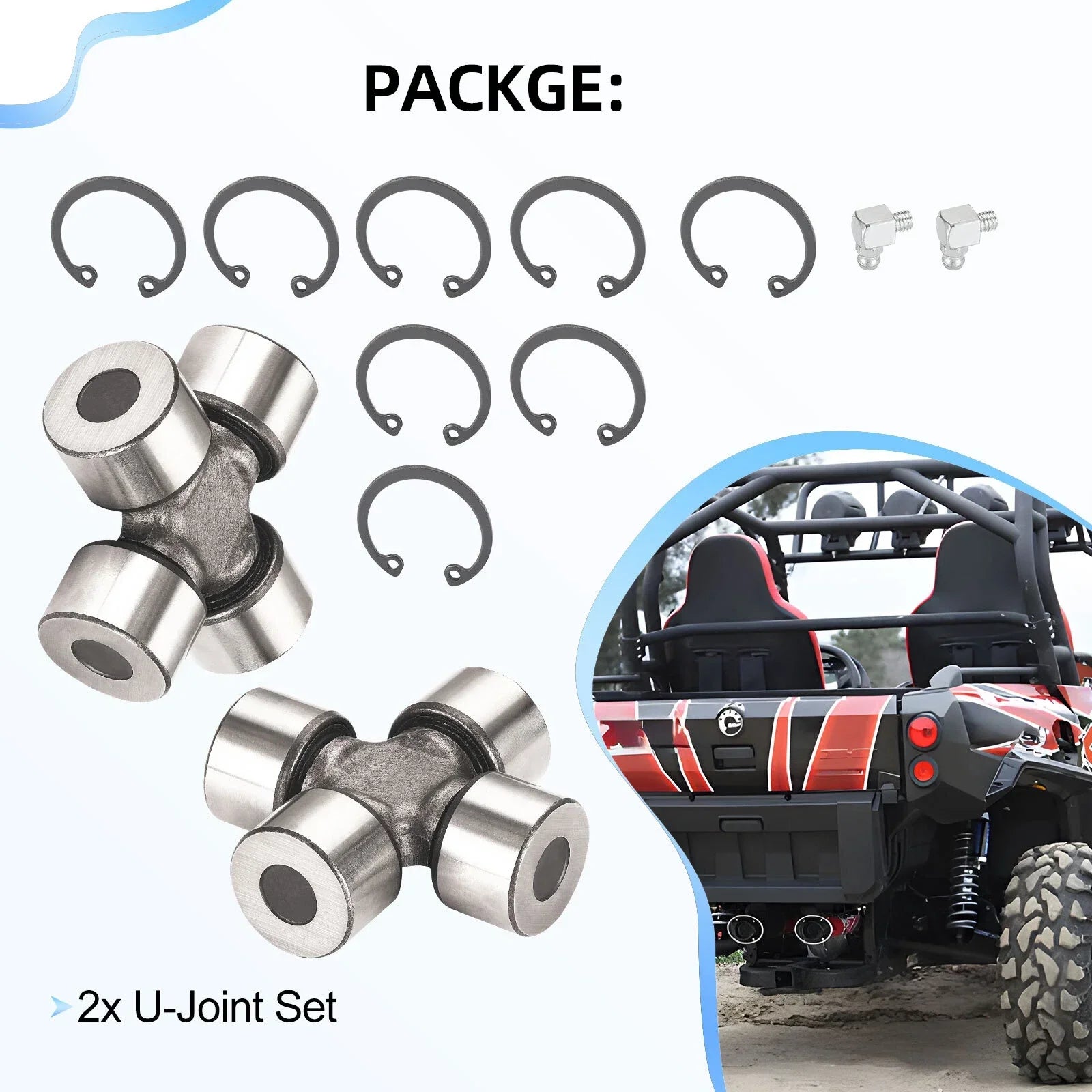 2x U-Joint Kit Rear Driveshaft for Can-Am Outlander