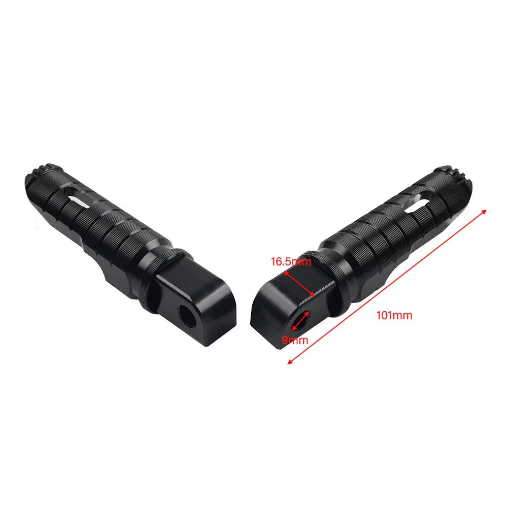 Black Rear Footrest Pegs for Suzuki V-Strom 650 DL650 GSXS1000 (2018-2024)