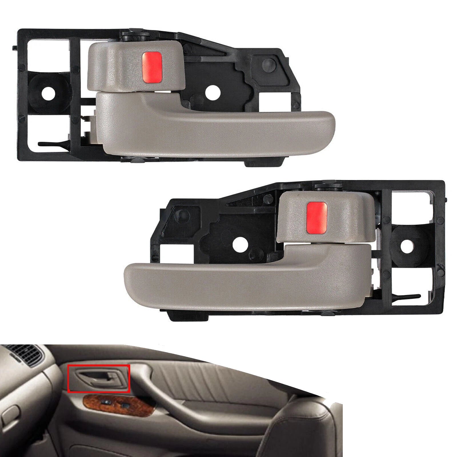 Interior Door Handle Pair for Toyota Tundra (2000-2006) Front Left Right