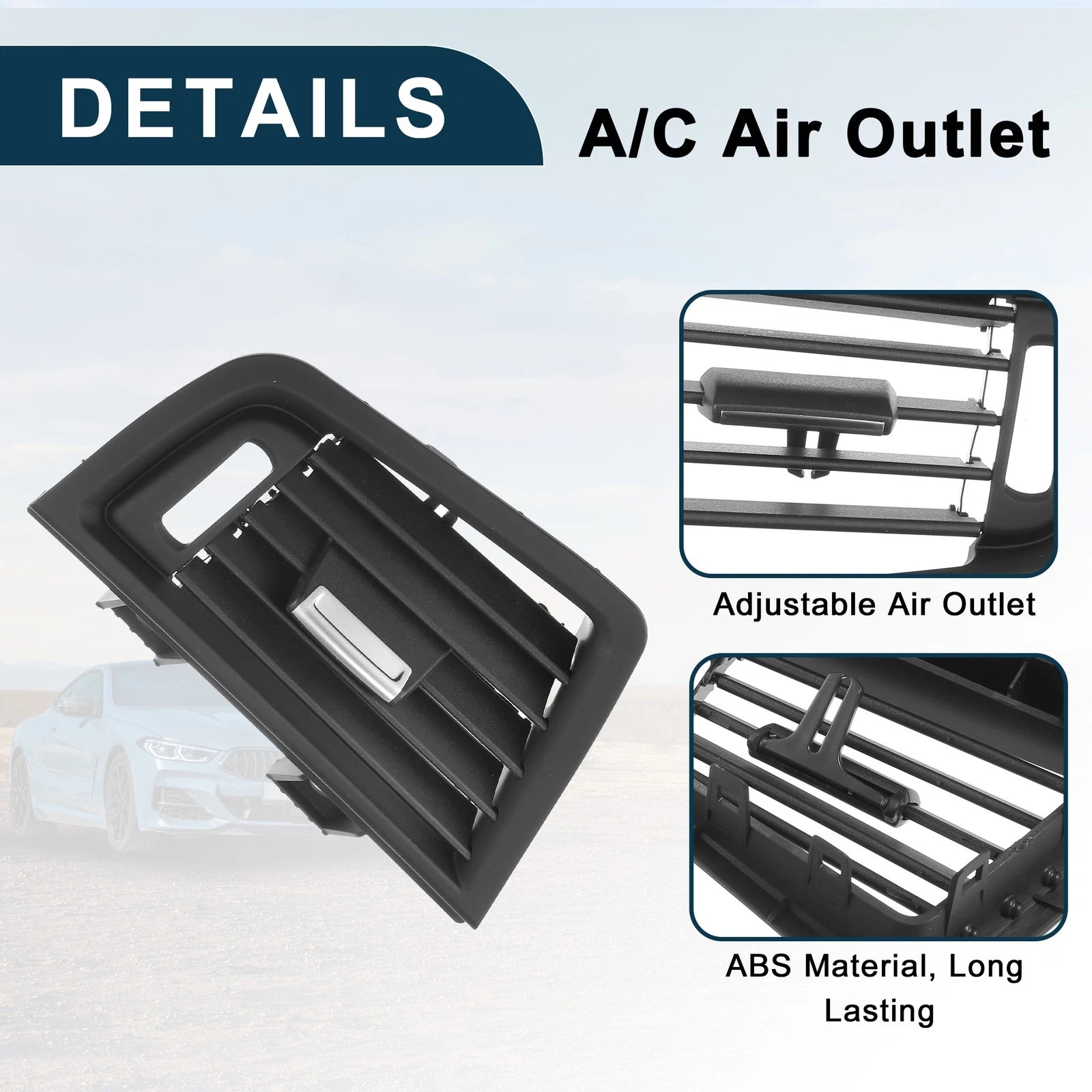 Air Vent Panel for BMW 528i (2011–2016) No. 64229166883, AC Grille Black