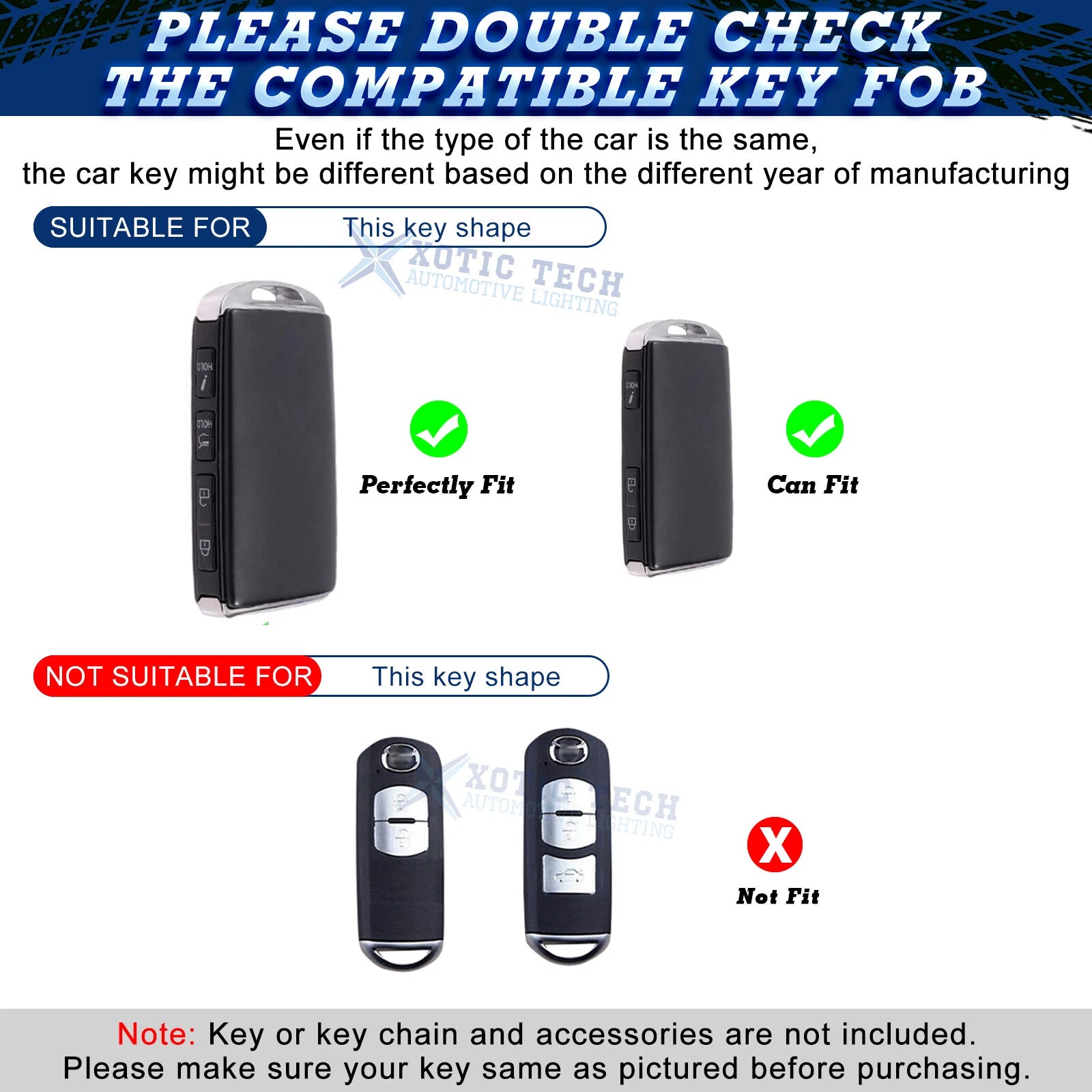 2X Gray TPU Full Covered Remote Control Key Fob Cover for Mazda (2010-2021)