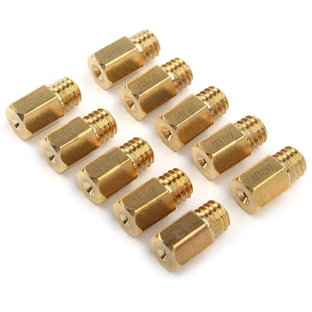 10 Pcs Hex Main Jets for MIKUNI VM/TM/TMX Carburetor (100-190)