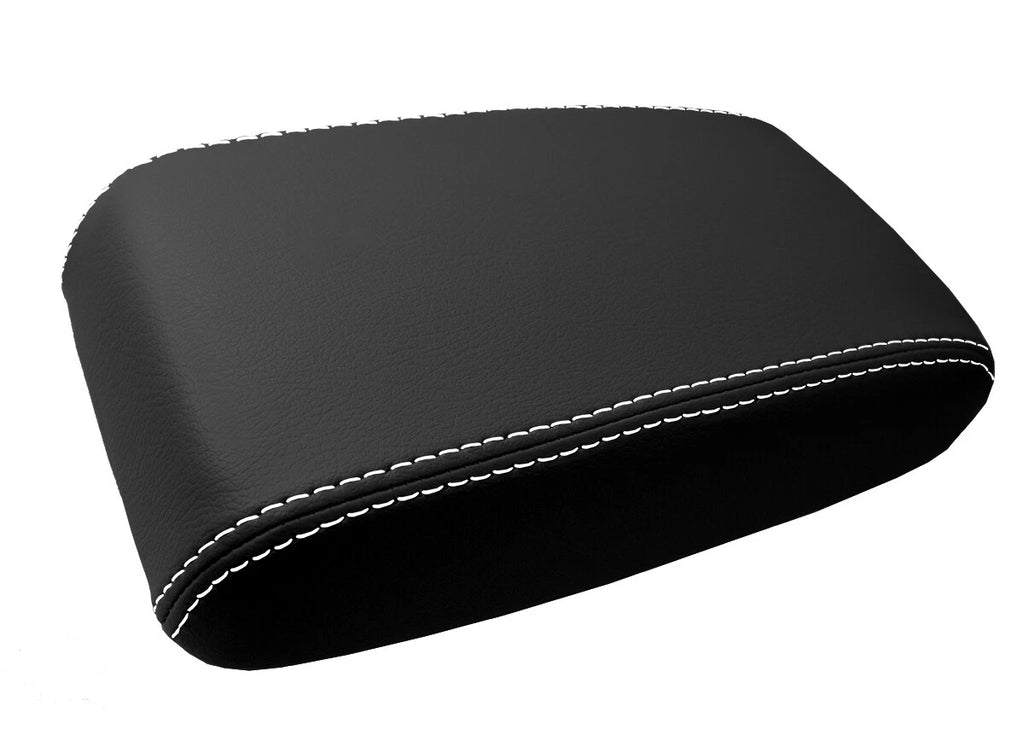 Leather Console Lid Pull Over Cover for Toyota Matrix (2003–2008) White Stitch