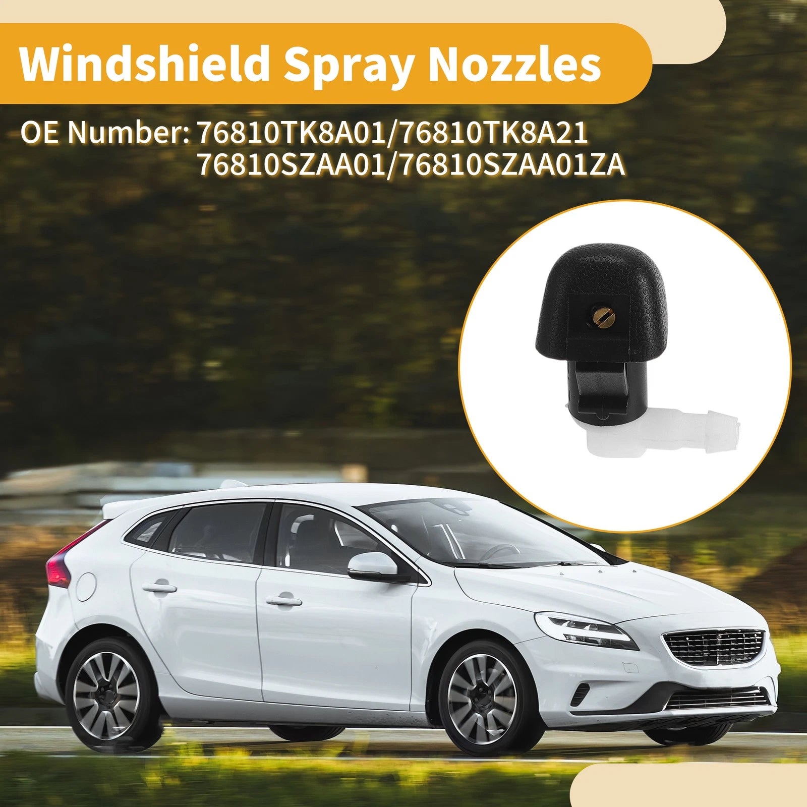 2 Pcs Front Windshield Washer Nozzle for Honda Odyssey (2005–2010) No.76810TK8A21
