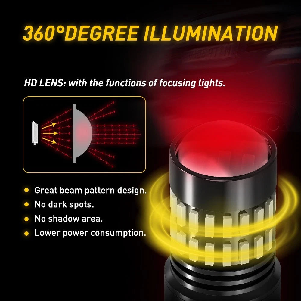 2X Red LED Strobe Brake Tail Stop Lights for Make Model