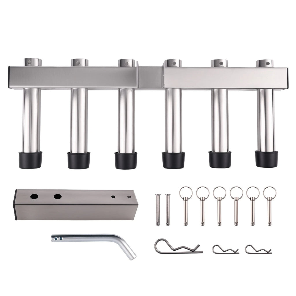6 Pole Fishing Rod Holder for 2" Hitch Receiver