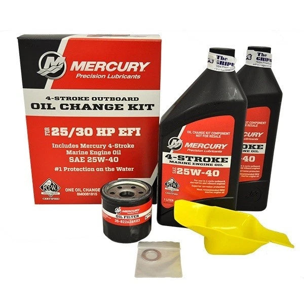 Oil Change Kit for Mercury 25/30 hp 4-Stroke EFI (2015–2023) - 8M0081915
