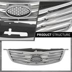 Front Bumper Upper Grille for Hyundai Azera (2012–2014) Black & Chrome