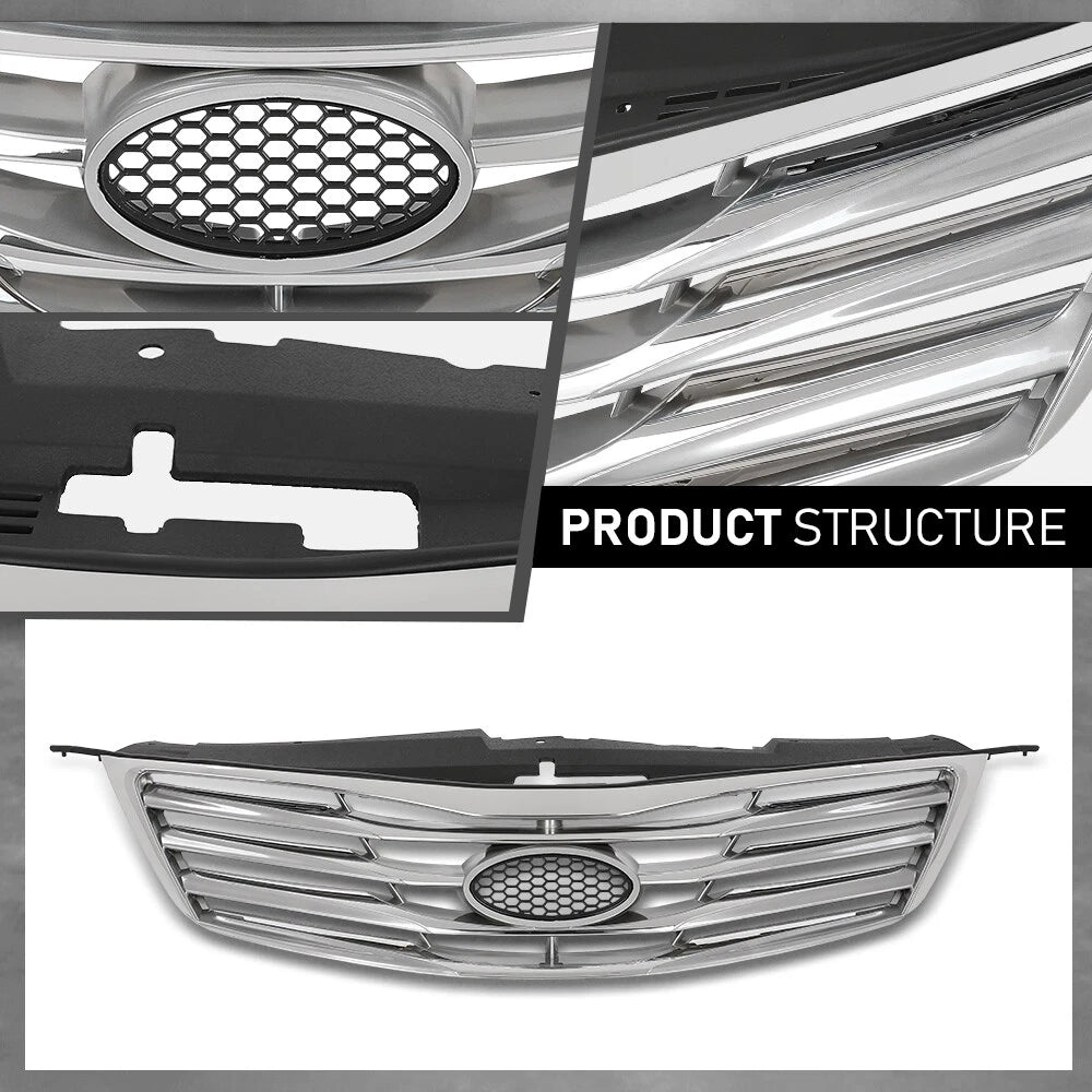 Front Bumper Upper Grille for Hyundai Azera (2012–2014) Black & Chrome