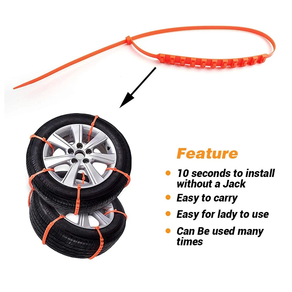 10pcs Tire Snow Chain for Truck SUV (Anti-Skid Winter)