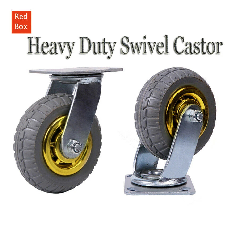 Set of 4 Heavy Duty 6" Swivel Caster Wheels 1000KG Load with Brakes