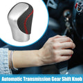 Silver Tone Gear Shift Knob Cover with Red Thread for Lexus