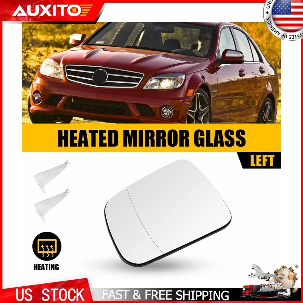 Heated Power Adjust Driver Side Mirror Glass for MB C Class W204 (2007–2015)