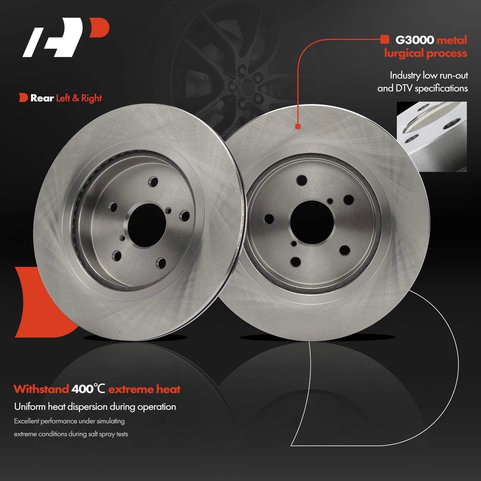 Rear Disc Brake Rotors for Subaru Outback WRX Legacy (2015–2023)