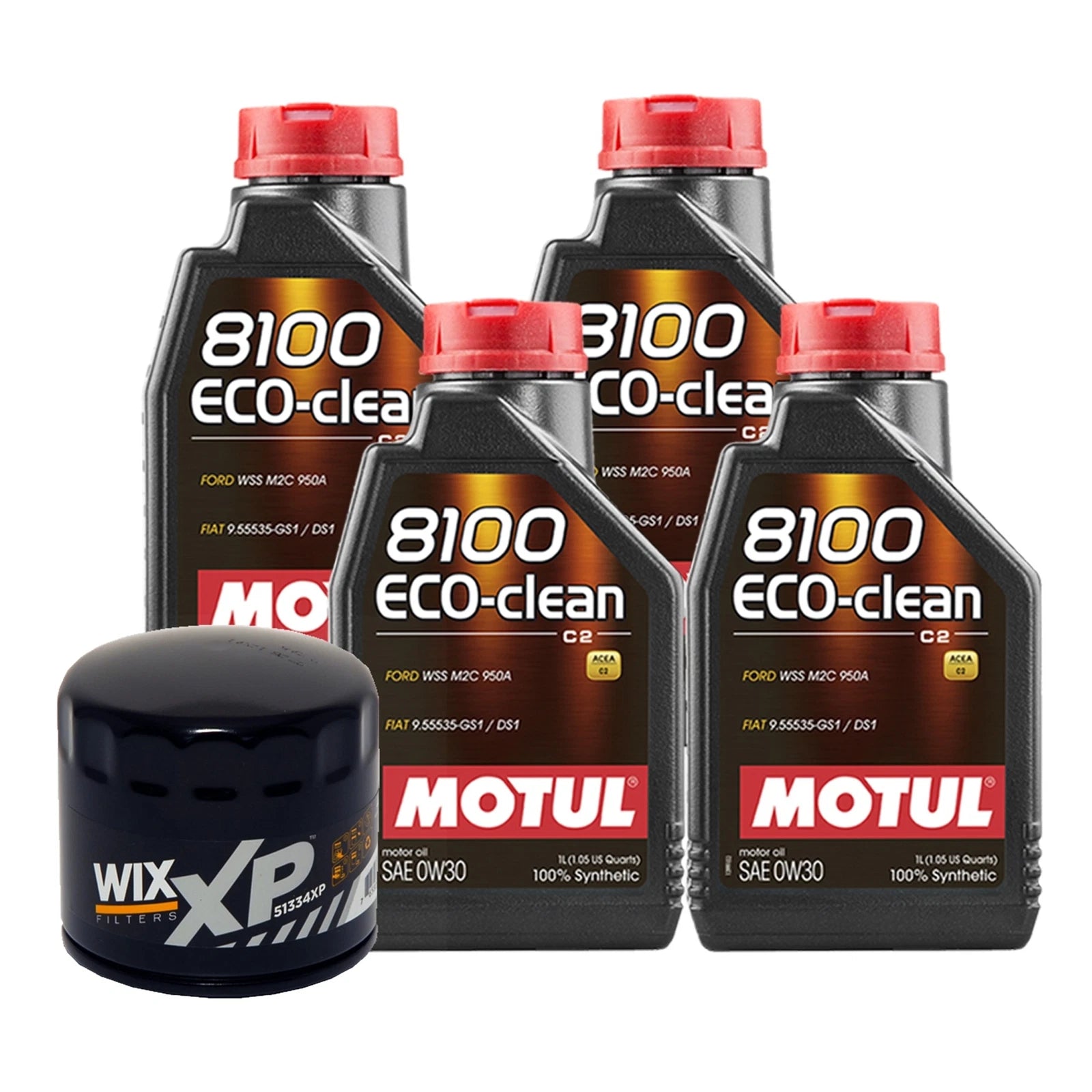 4L Motul 8100 Eco-Clean 0W-30 Motor Oil & Wix XP Filter Change Kit for