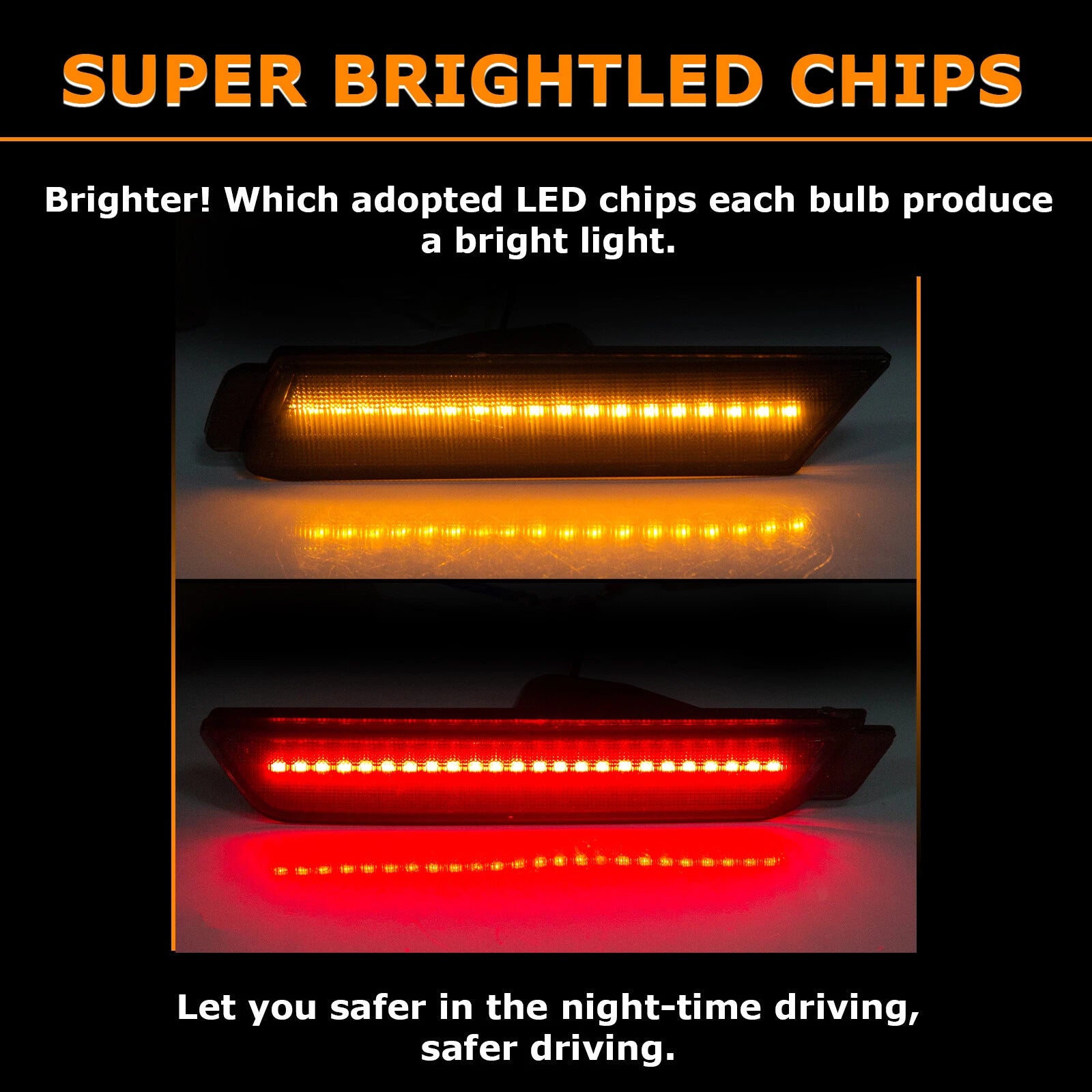 Set of 4 LED Front Rear Side Marker Lights for Chevy Camaro (2010–2015)