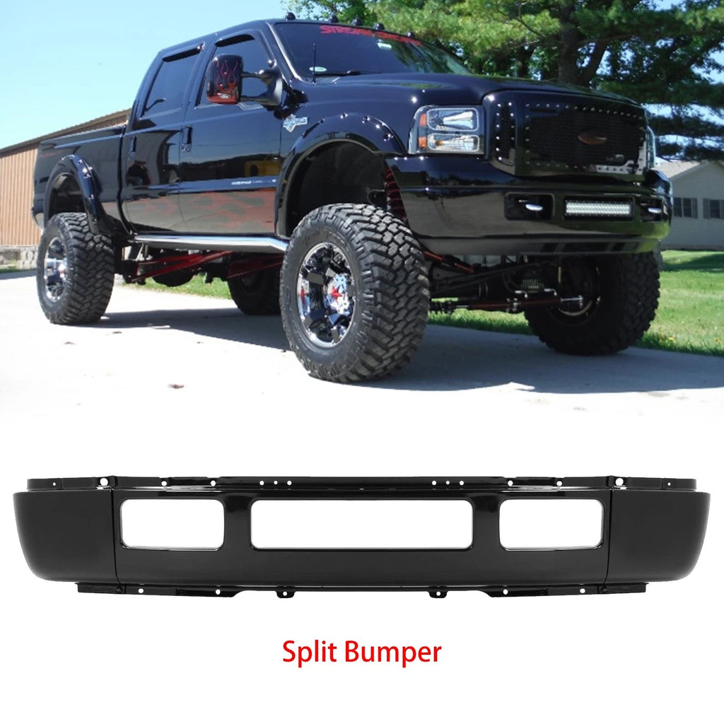 Black Steel Front Bumper Face Bar for Ford F-250 F-350 Super Duty (2005–2007)