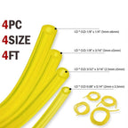 Set of 4 Yellow Fuel Line Hose for Trimmer Chainsaw Blower
