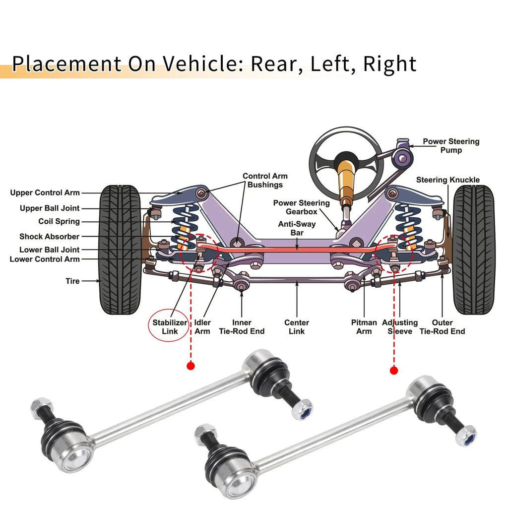 2X Rear Stabiliser Sway Bar Link for Chevrolet Monte Carlo (2000–2007) K6662