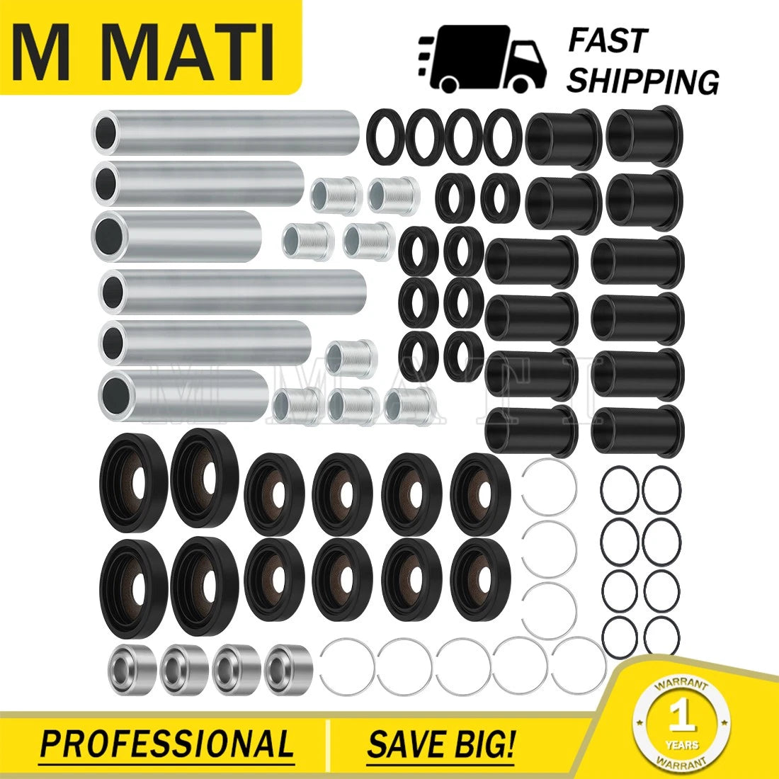 Set of 2 Rear Upper Lower A-Arm Bushing Shaft for Honda TRX680 FA/FGA TRX650 FA/FGA