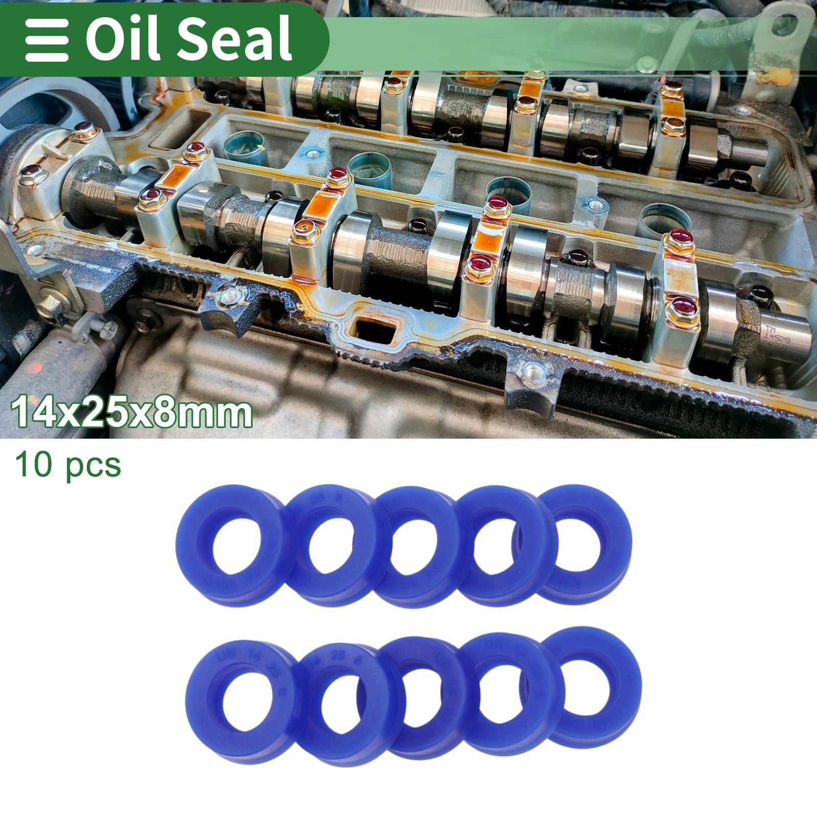 Set of 10 Oil Seal Rotary Shaft Seal 14x25x8mm High Pressure TPU