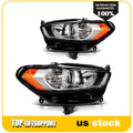 Pair Headlight Assembly for Ford Fusion (2013–2016) Chrome Amber Projector