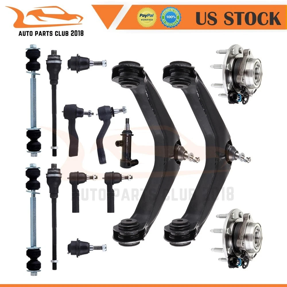Set of 15 Wheel Bearing Hub Assembly Upper Control Arm Kit for GMC (2001–2003)