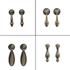Set of 10 Antique Pull Knob Handles for Cabinet Door Hardware