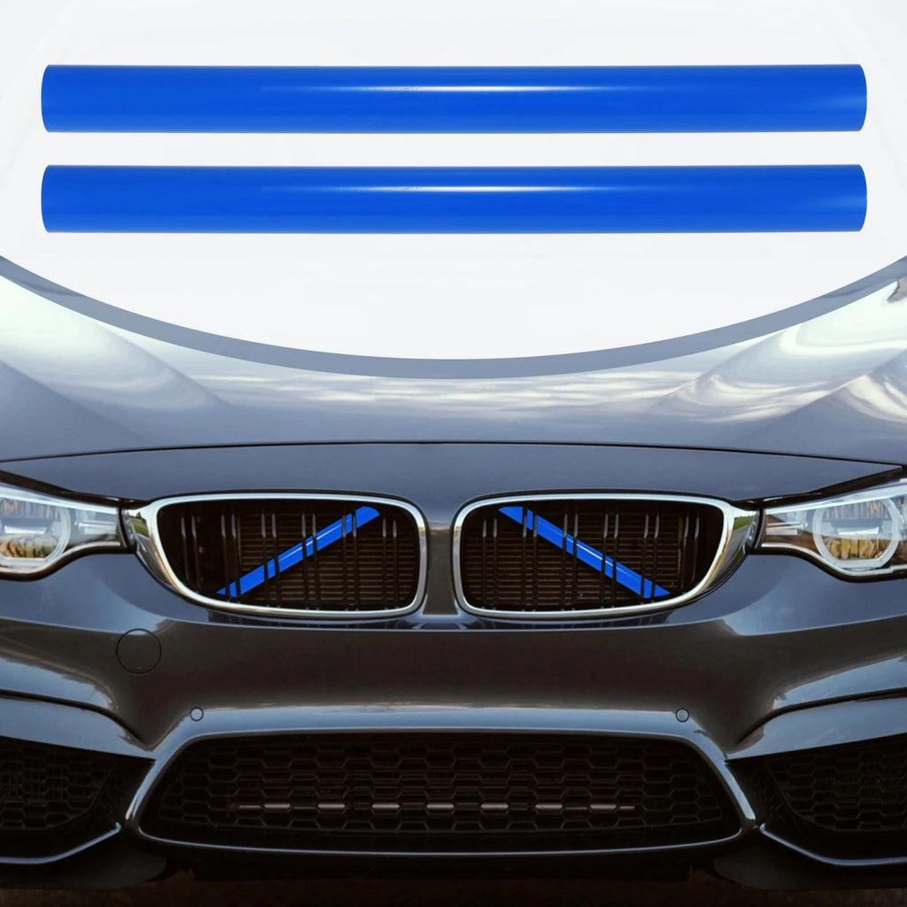 2X Blue Front Grille Insert Stripes Clips for BMW F25 X3 (2011–2018)