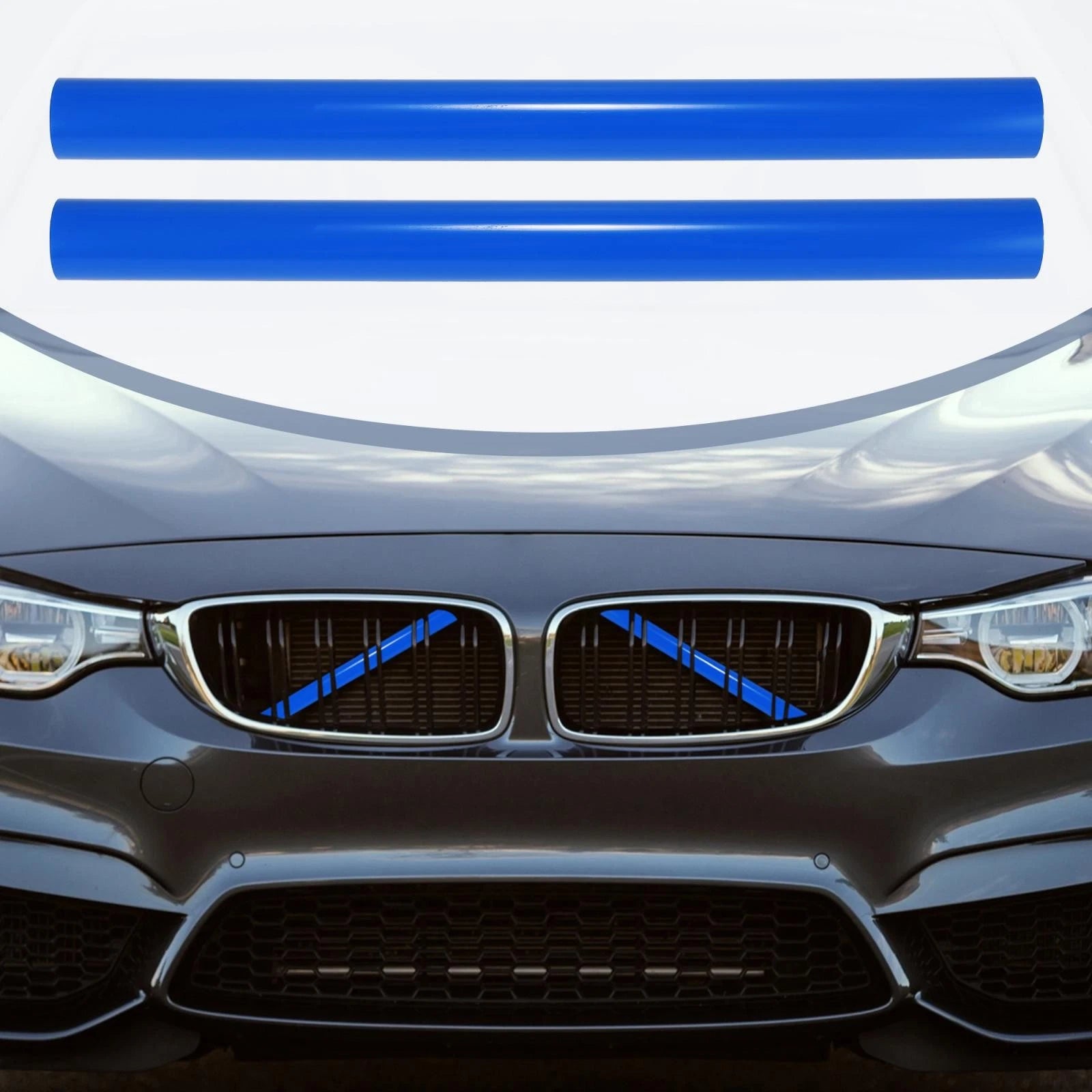 2X Blue Front Grille Insert Stripes Clips for BMW F25 X3 (2011–2018)