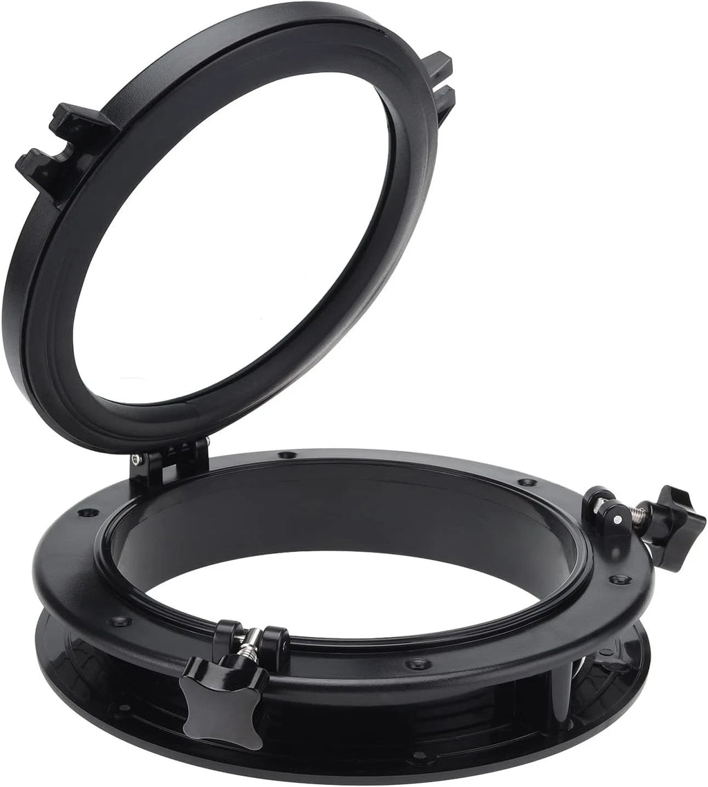 10" Round Portlight Porthole Window for Marine Applications (ABS, Tempered Glass)