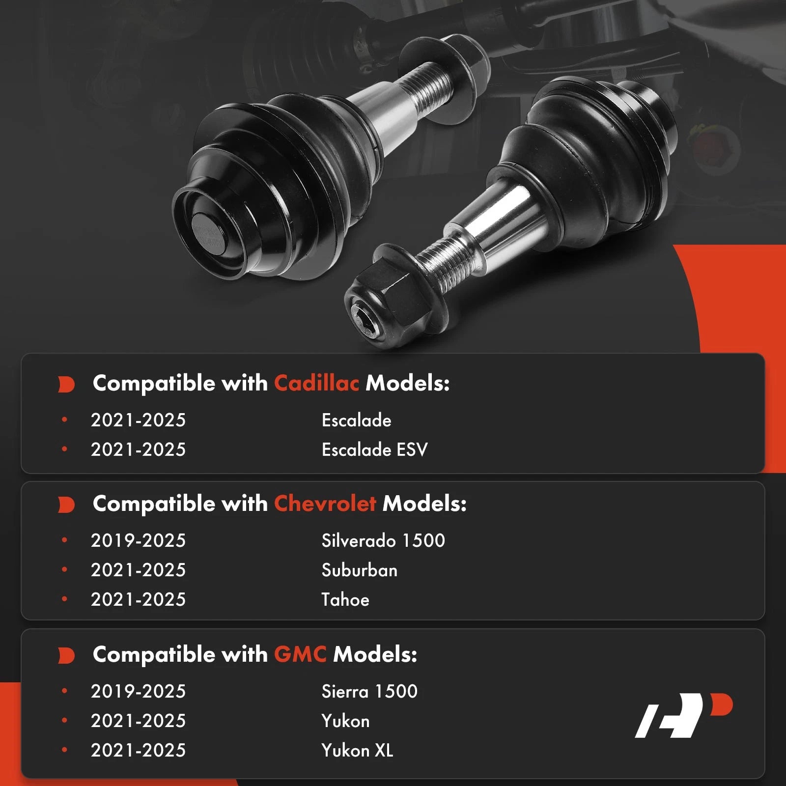 2X Front Lower Side Ball Joint for Chevrolet Silverado 1500 (2019-2025)