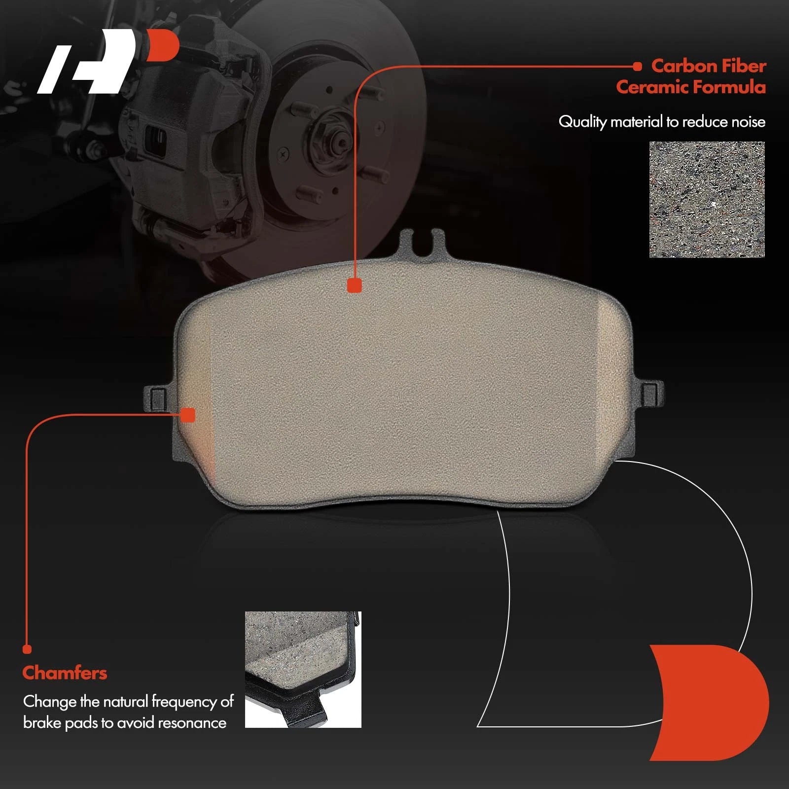 Set of 4 Front Ceramic Brake Pads for Mercedes-Benz GLE450 (2020–2022)
