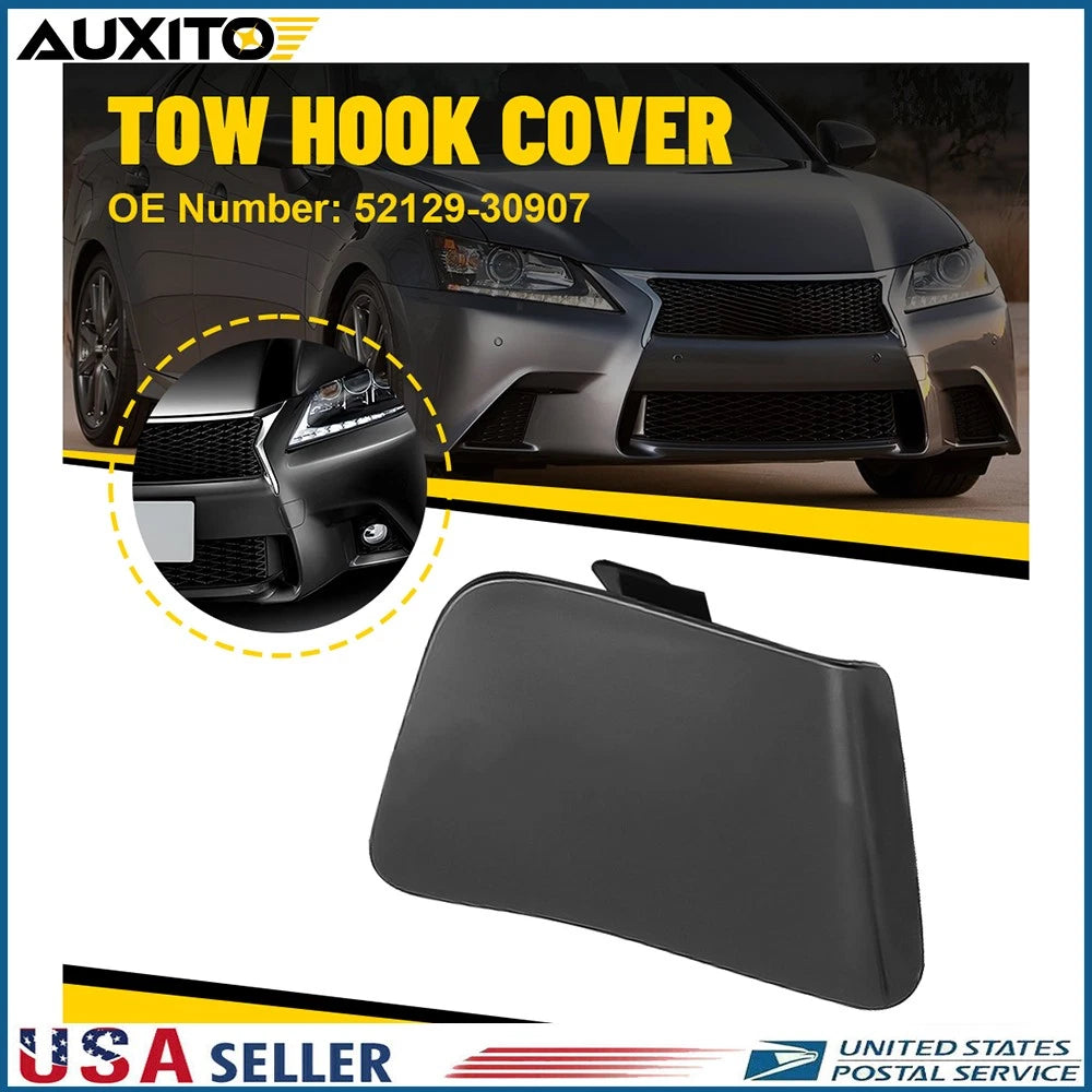 Tow Hook Eye Cap Cover for Lexus GS350 (2013–2019) Black
