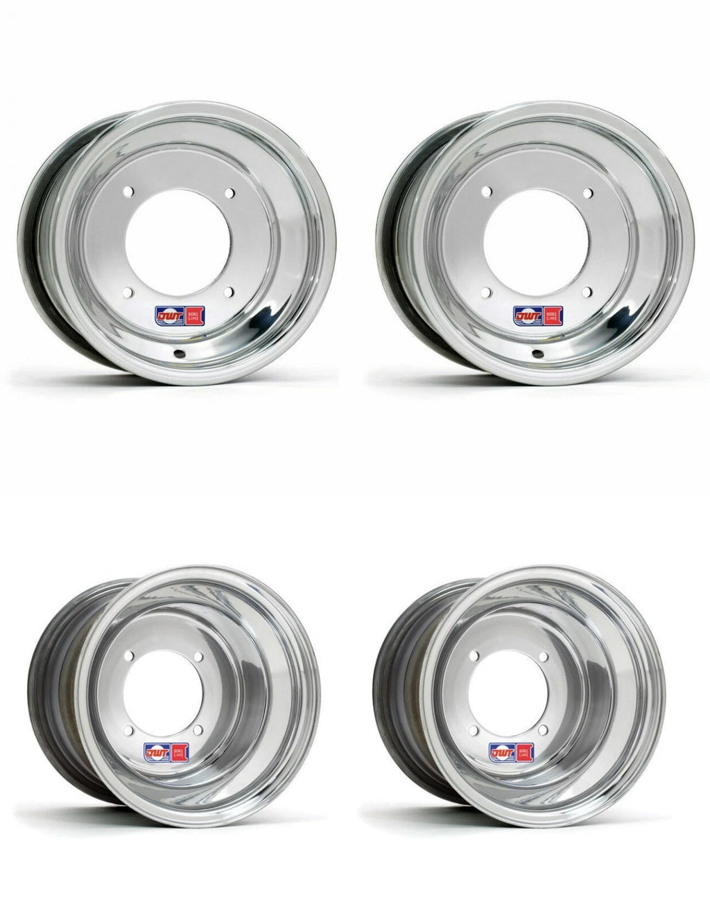 Set of 4 DWT Red Label .190 Polished Rims for YFZ450 Raptor 700 Banshee (10" Front, 9" Rear)
