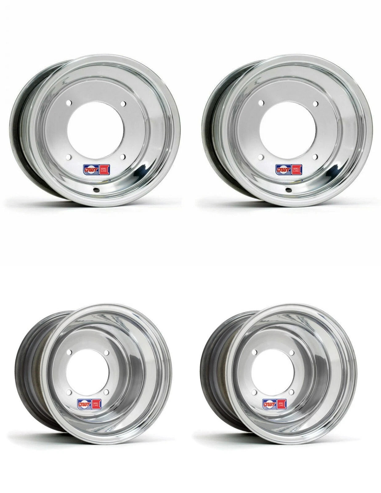 Set of 4 DWT Red Label .190 Polished Rims for YFZ450 Raptor 700 Banshee (10" Front, 9" Rear)