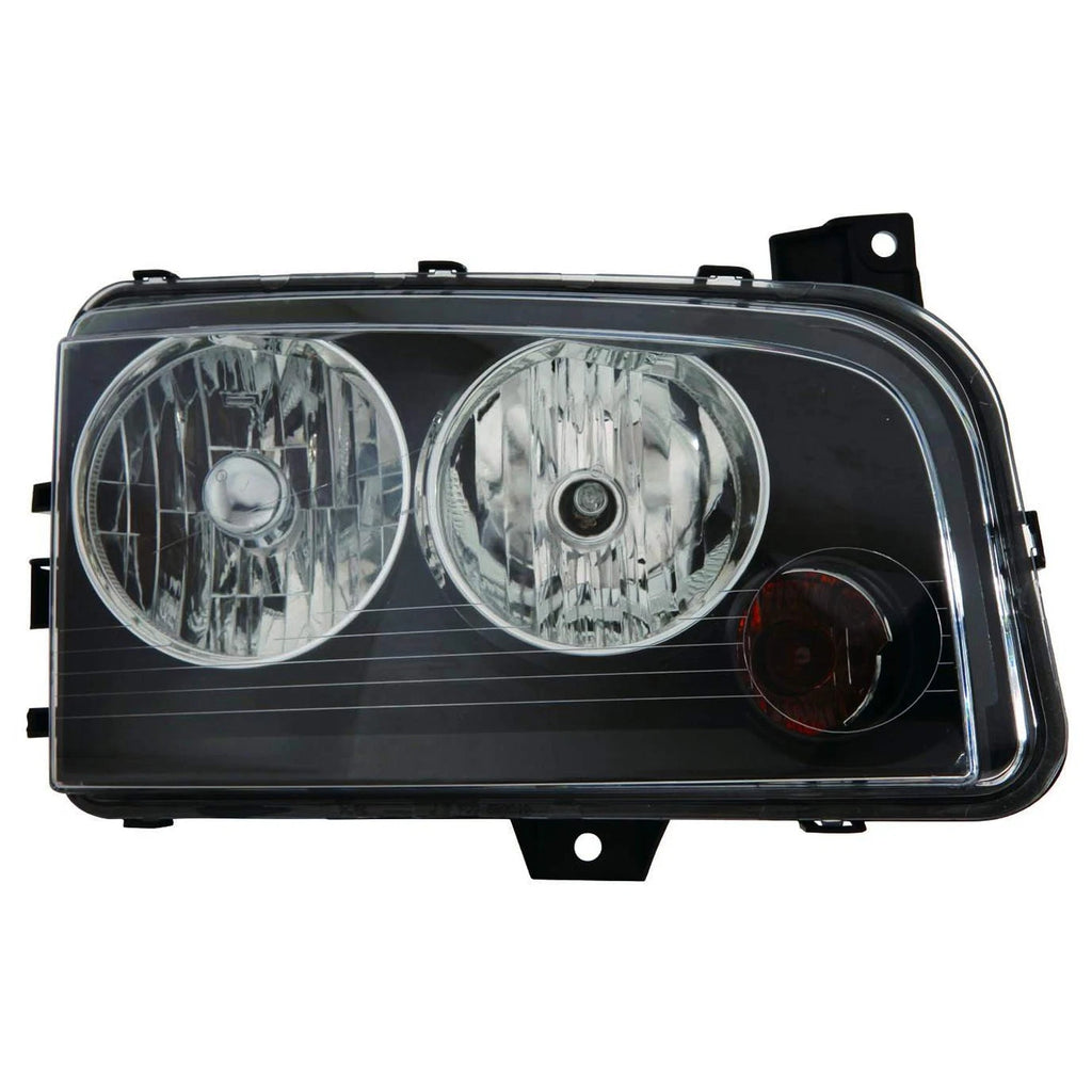Passenger Side Halogen Head Light Assembly w/o Clear Lens Over Amber Signal Bulb