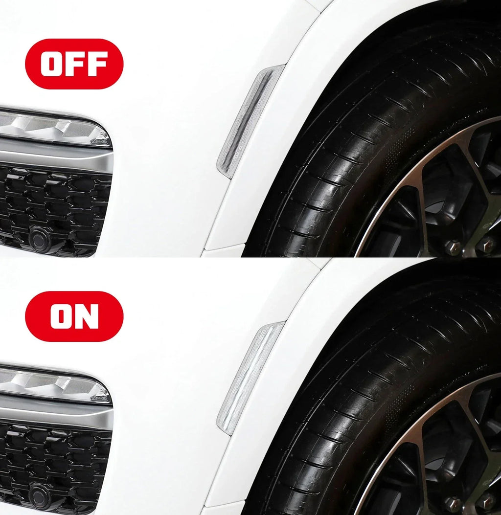 Pair Clear White Front Bumper Side Marker Light for Dodge Durango (2021–2025)