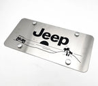 Brushed Stainless Steel License Plate Cover for Jeep with Script Logo (2007–2024)
