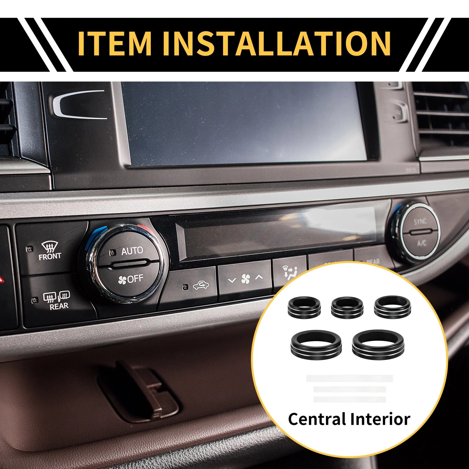 Air Conditioner Volume Switch Knob Cover Ring for Ford Maverick (2022–2024) Black