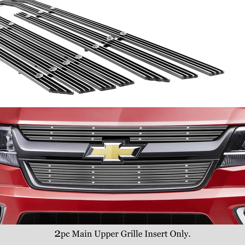 Chrome Wide Rivet Billet Grille Insert for Chevy Colorado (2015-2020)