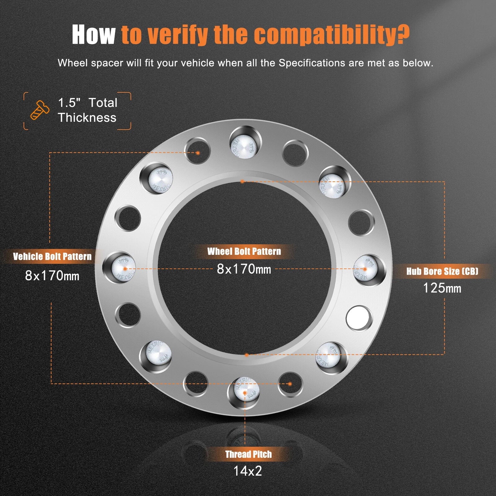2X 1.5" Wheel Spacers for Ford F-250 F-350 Super Duty (1999–2002)