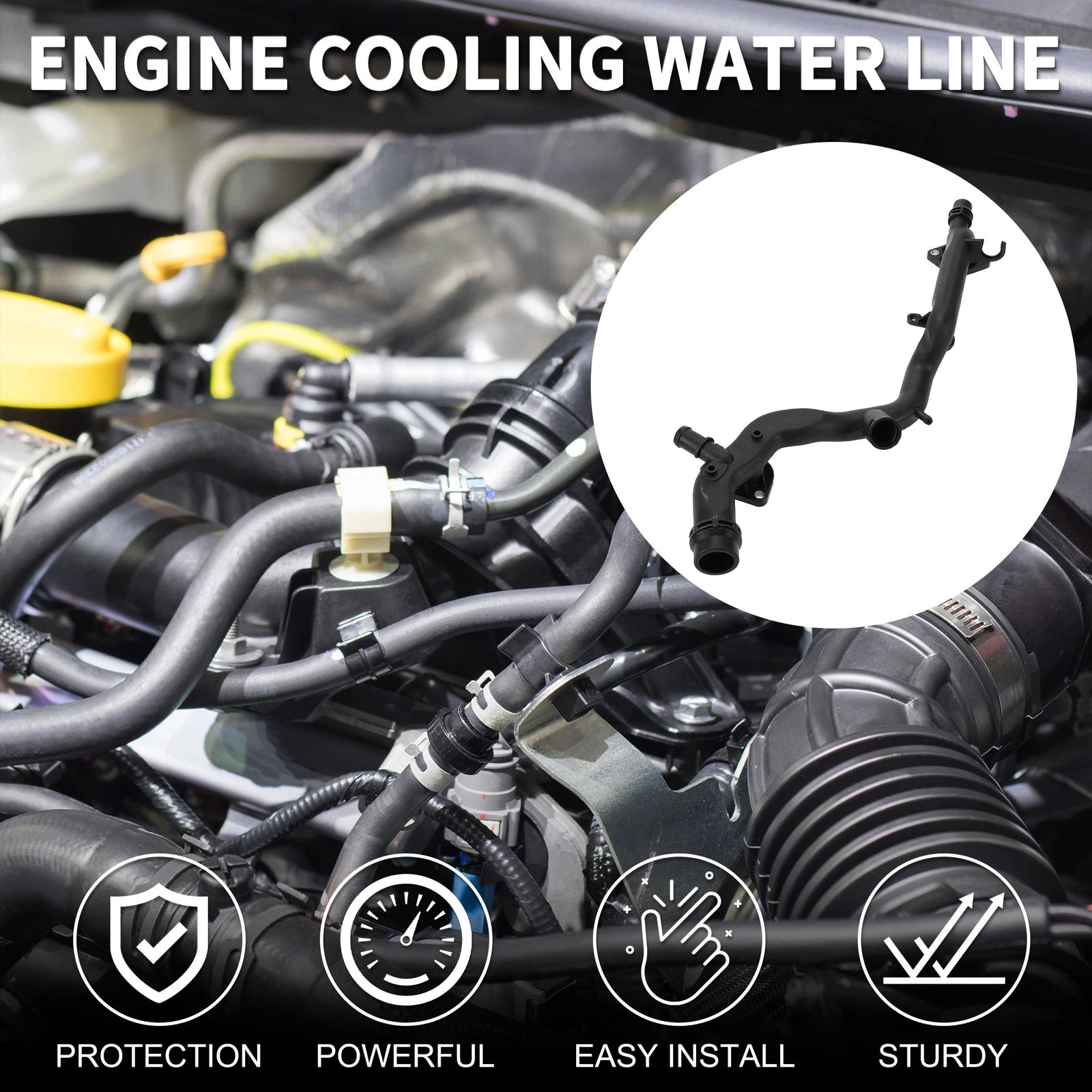 Engine Cooling Water Line for Volkswagen Touareg (2013–2018) No. 06E121045AE Plastic